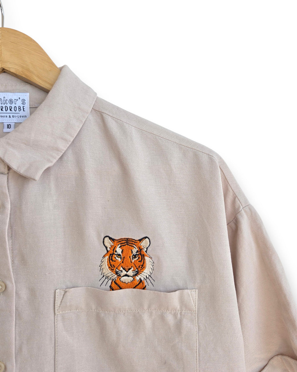 Cropped Tiger Shirt, Size 10