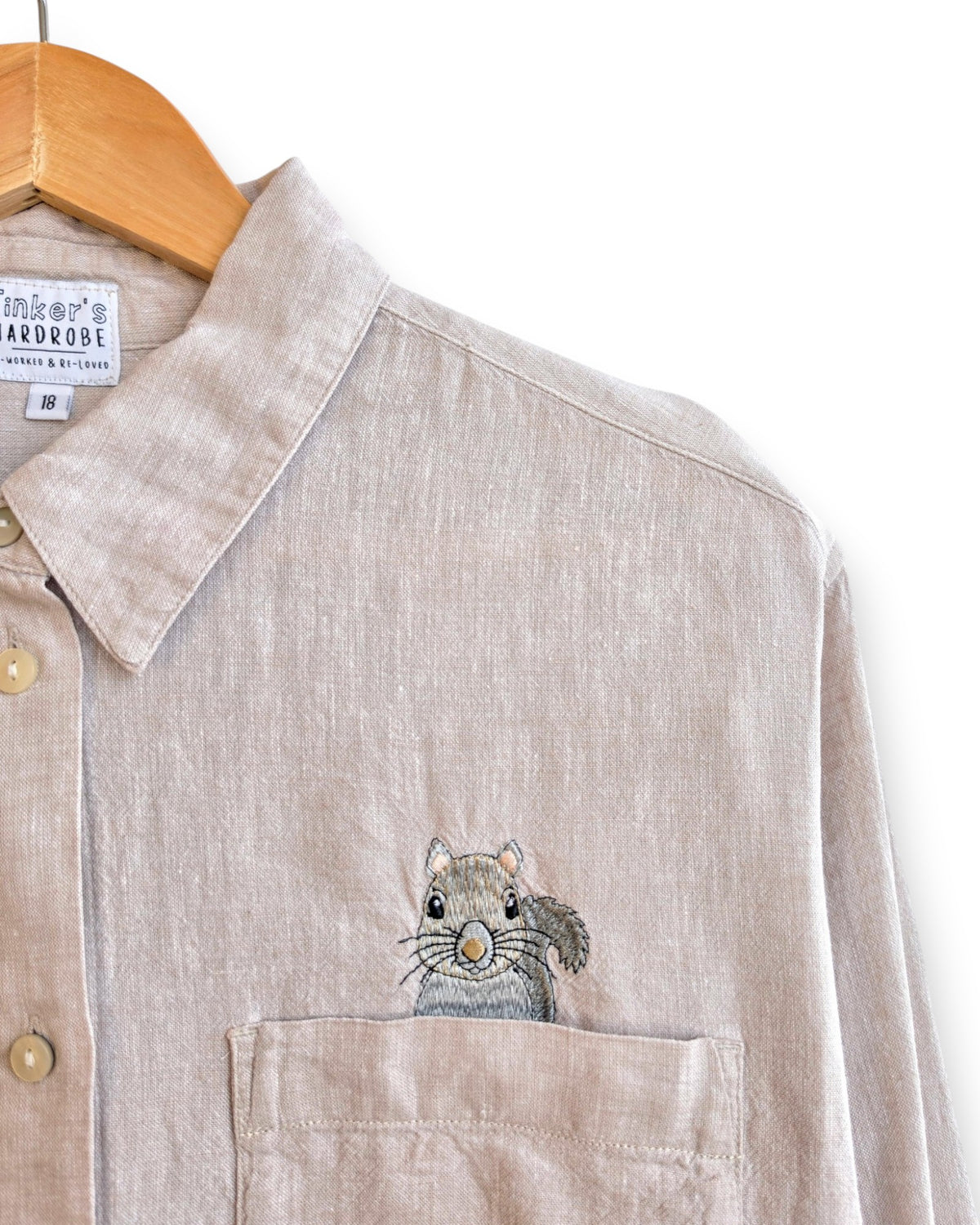 Grey Squirrel Shirt, Size 18