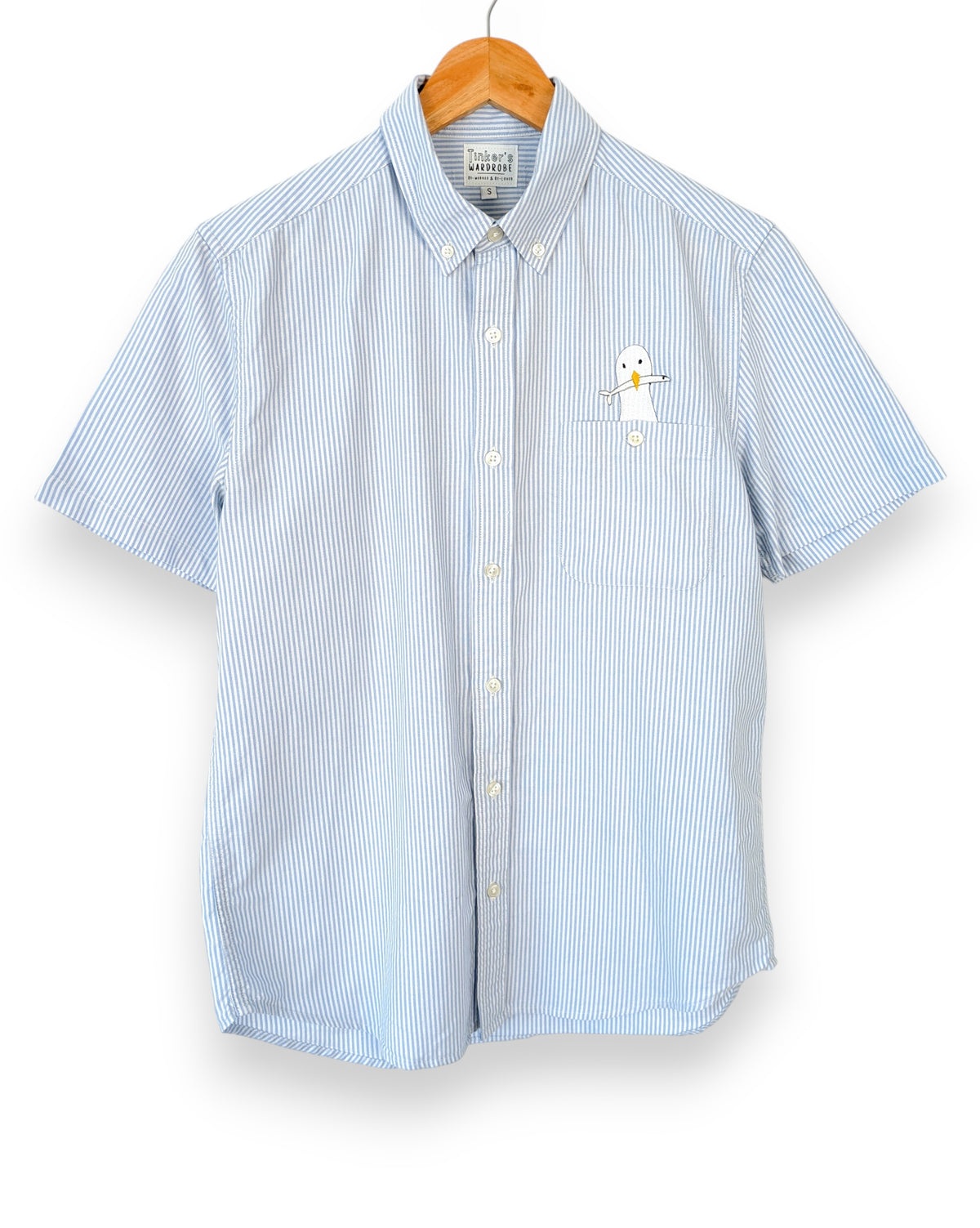 Stripe Seagull Shirt, Size Small