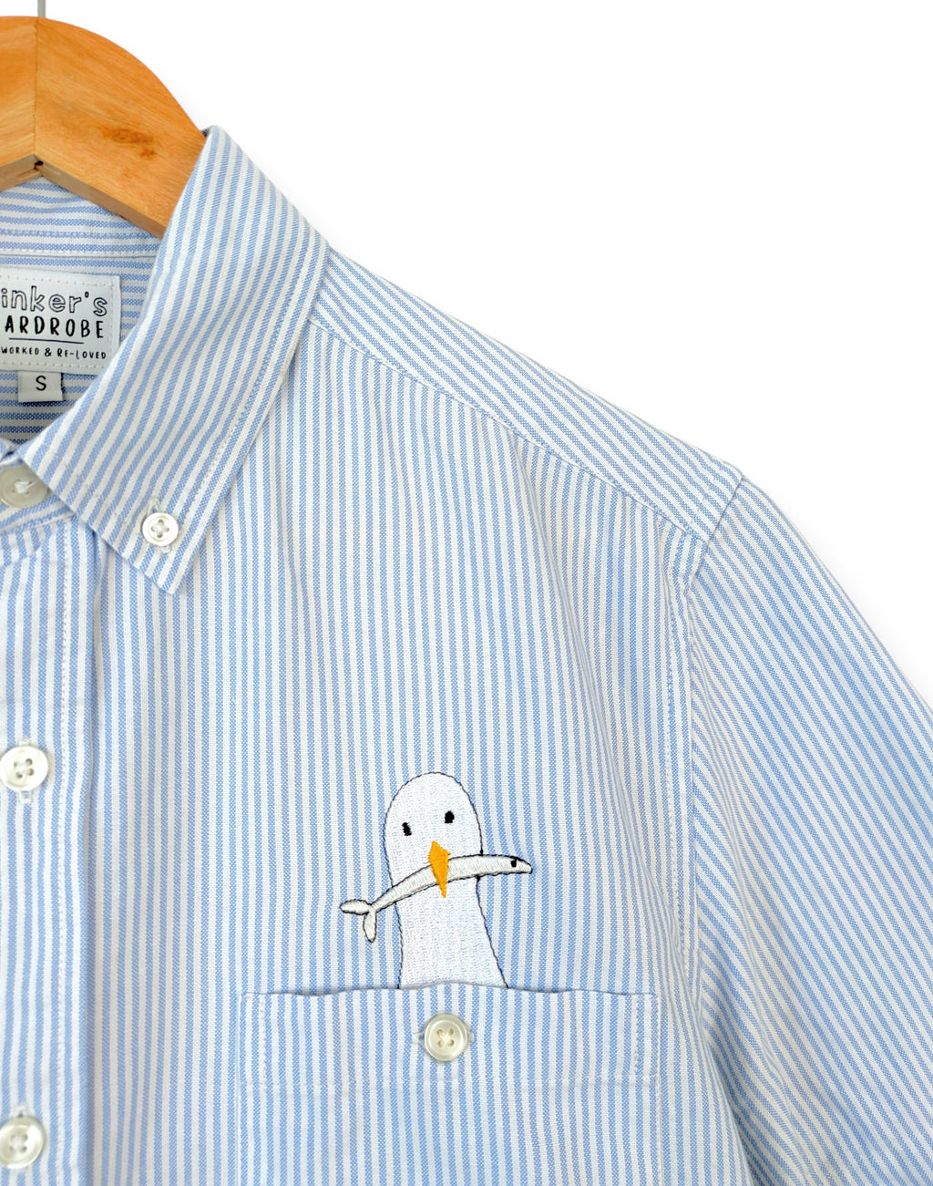Stripe Seagull Shirt, Size Small